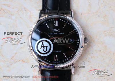 AJ Factory IWC Portofino 40mm Stainless Steel Case Black Dial 2824 Automatic Watch 